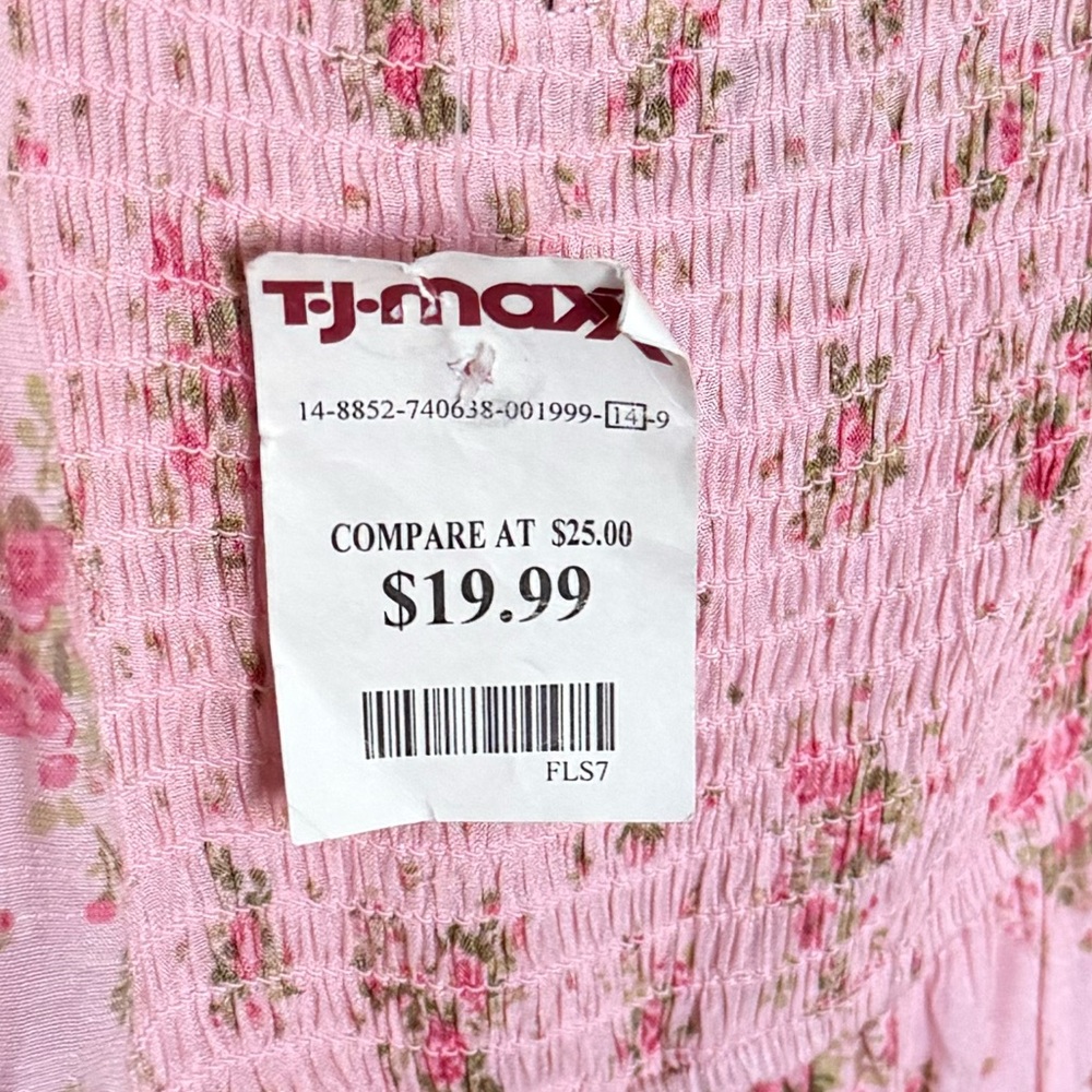Floral Pink Spaghetti Strap Dress